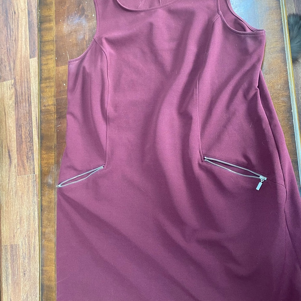 Apt. 9 Burgundy Mini Dress with Zipper Accents